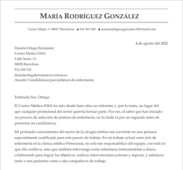 carta de presentación atención al cliente