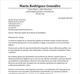 carta de presentación enfermera