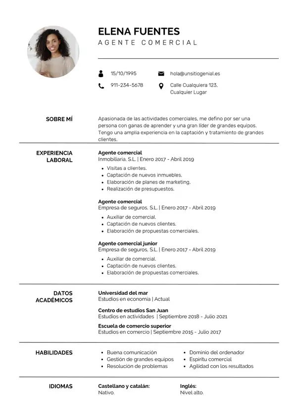 modelo curriculum vitae gratis - ejemplo 4