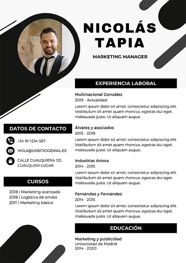 plantillas CV gratis - ejemplo 5