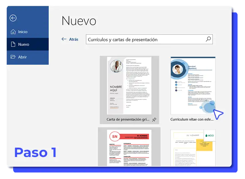 plantillas cv gratis word - captura del proceso 1