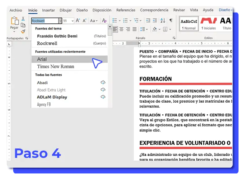 plantilla cv gratis word - captura del proceso 4