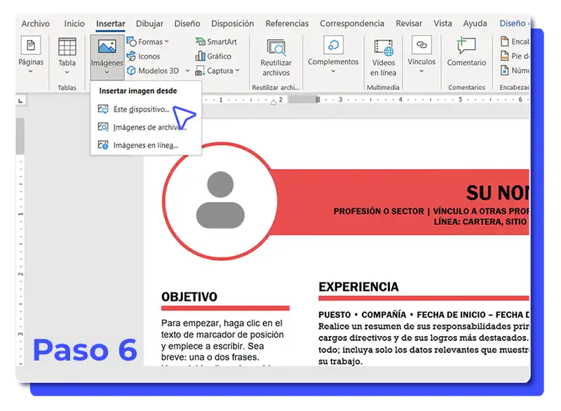 plantilla word curriculum - captura del proceso 6