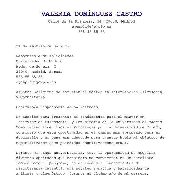 formatos de carta de presentación